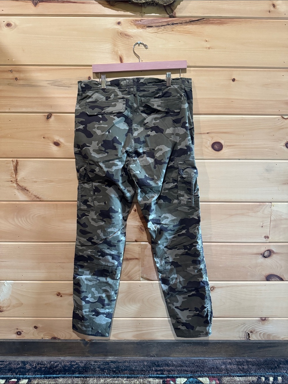 Sun and Stone Straight Leg Cargo Pants in Green Camo - Picture 4 of 8
